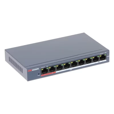 HIKVISION 8 Port Fast Ethernet Unmanaged POE Switch ( Model: DS-3E0109P-E(B) )