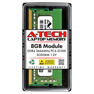 A-Tech 8GB DDR4 2666MHz PC4-21300 CL19 SODIMM 1.2V 260-Pin Non-ECC SO-DIMM Laptop RAM