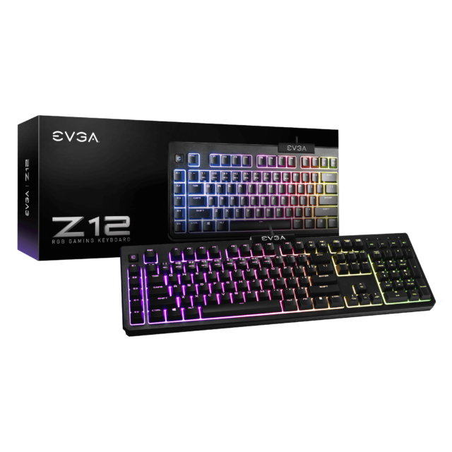 EVGA Z12 RGB Gaming Keyboard, RGB Backlit LED (Model: 834-W0-12US-KR)