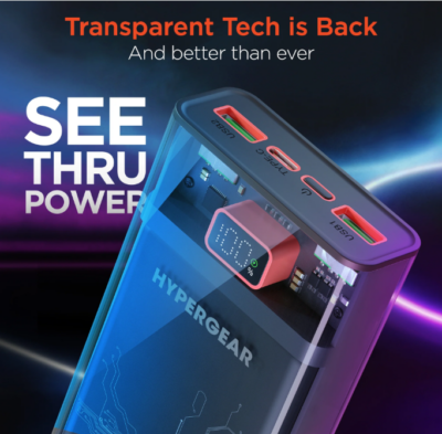 HYPERGEAR SEE THRU POWER 20000mAh PowerBank